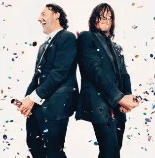 🥳 Rick Grimes, Daryl Dixon The Walking Dead Эндрю Линкольн, Норман Ридус, Ходячие мертвецы, Персонажи, Костюмы whatsapp sticker