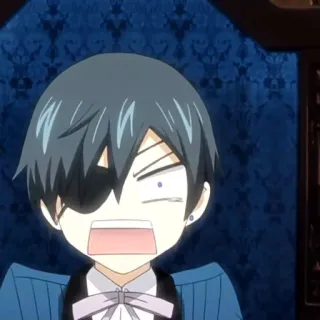 ♥️ Ciel Phantomhive Black Butler anime, manga, black butler, ciel phantomhive, funny, shocked telegram sticker
