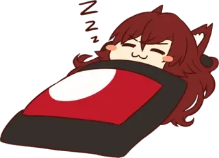 💤 Anime, Catgirl, Kawaii, Schattig, Slapen, Chibi, Deken telegram sticker