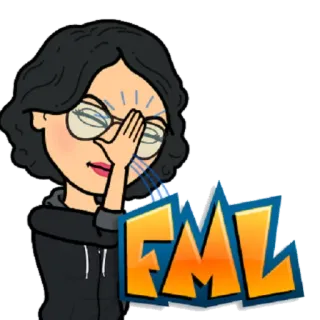 🤦 FML Meme, Expresión, Exasperación, Bitmoji, Dibujo animado, Palabrota telegram sticker
