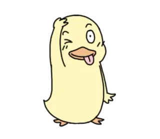 🤪 duck, cartoon, animal, cute, character telegram sticker