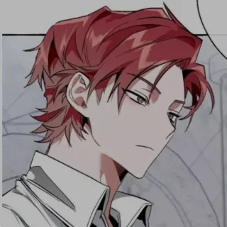 😐 动漫, 漫画, 红发, 男性, 角色, 插画 telegram sticker