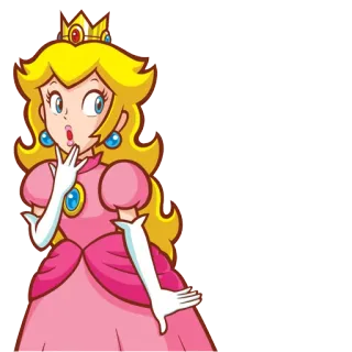 👸 Princess Peach Mario принцесса, Пич, Марио, Нинтендо, мультфильм, корона telegram sticker