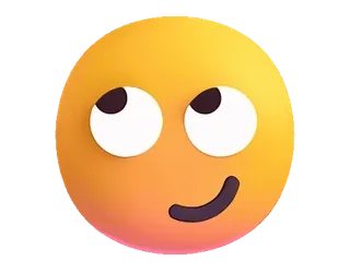 🙄 อีโมจิ, ยิ้มเยาะ, สีหน้า, สีเหลือง, การ์ตูน telegram sticker