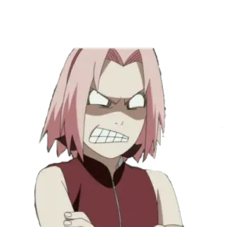 😡 Sakura Naruto anime, angry, sakura, naruto, character telegram sticker