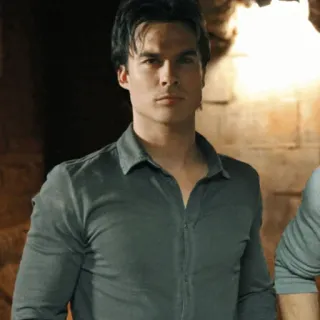 🖤 Damon Salvatore The Vampire Diaries vampir, merenung, supranatural, Ian Somerhalder, drama telegram sticker