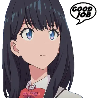 🔧 GOOD JOB Anime, Mädchen, Gut gemacht, Aufmunterung, Sticker telegram sticker