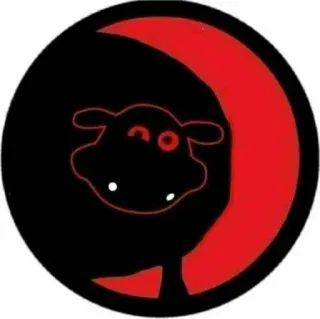 ⚫ mucca, animale, luna, rosso, nero telegram sticker