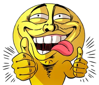 👍 Meme, Mặt troll, Hài hước, Biểu cảm, Ngớ ngẩn, Màu vàng, Hoạt hình telegram sticker
