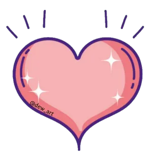 ❤️ @dew_art 하트, 사랑, 귀여운, 일러스트, 반짝임, 아트, 분홍 telegram sticker
