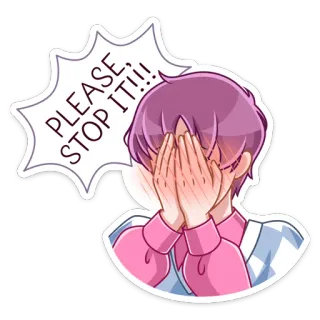 🫣 PLEASE, STOP IT!!! llorando, anime, manga, stop, rogando, avergonzado telegram sticker