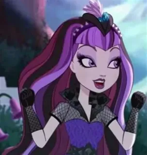 😃 Raven Queen Ever After High мультфильм, подросток, девушка, магия telegram sticker