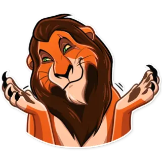 🤷‍♂ Scar The Lion King singa, luka, Disney, penjahat, jahat telegram sticker