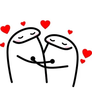 🫂 liebe, herzen, paar, comic, beziehung, umarmung telegram sticker
