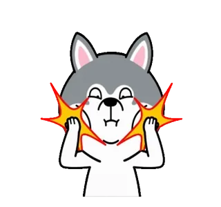 😲 wolf, cartoon, animal, shock, surprise, cute, sticker whatsapp sticker