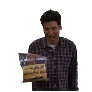 🙊 Ted Mosby How I Met Your Mother panini, cibo, felice, programma tv, commedia telegram sticker