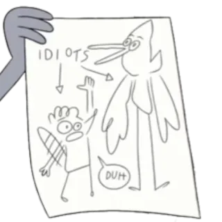 😬 IDIOTS, DUH Kreskówka, Idioci, Rysunek, Obraźliwe telegram sticker
