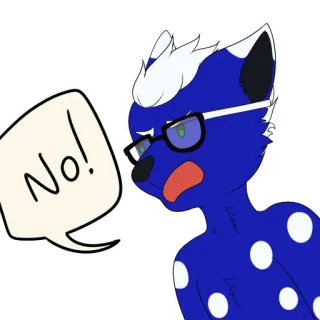 😠 No! Furry, Antropomórfico, Personagem, Não, Expressão, Balão de fala, Animal whatsapp sticker