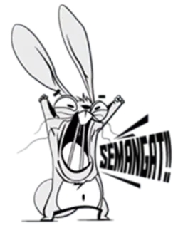 😡 królik, kreskówka, krzyczący, zły, ilustracja, zwierzę telegram sticker