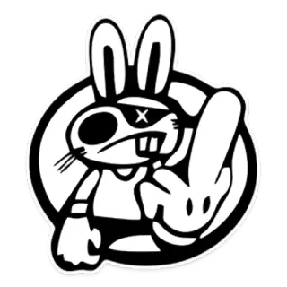 🖕 rabbit, middle finger, offensive, animal, cartoon telegram sticker