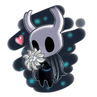 ❤ The Knight Hollow Knight hollow knight, the knight, flower, game, indie game, cute, heart telegram sticker