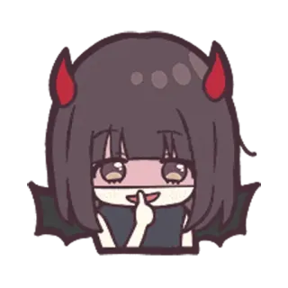 🤫 Anime, Cartoon, Teufel, Beleidigung, Niedlich, Dämon telegram sticker