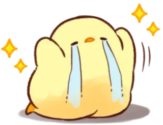 🤩 pollito, llorando, triste, mono, lágrimas, emocional, kawaii whatsapp sticker