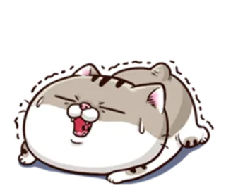 😅 Katze, Tier, Cartoon, Niedlich, Müde, Erschöpft, Gestresst whatsapp sticker