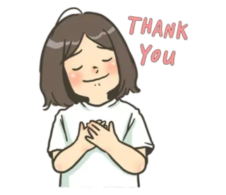 😊 Thank You 감사합니다, 소녀, 감사, 고마움 whatsapp sticker