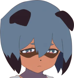 😞 Anime, Personaje, Triste, Expresión, Pelo azul whatsapp sticker