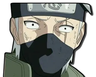 😳 Kakashi Hatake Naruto anime, ninja, character, kakashi, hatake, mask telegram sticker
