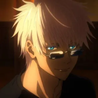 🥡 Gojo Satoru Jujutsu Kaisen anime, gojo, satoru, jujutsu kaisen, glasses, white hair, manga telegram sticker