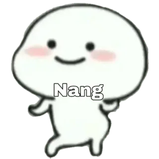 😀 Nang Kartun, Lucu, Putih, Gumpalan telegram sticker