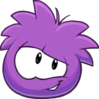 😉 Cartone animato, Viola, Puffle, Personaggio, Animale telegram sticker