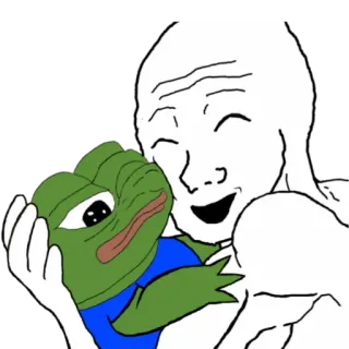 ☹️ Pepe the Frog ミーム, ペペ, カエル, キャラクター, ネットミーム telegram sticker