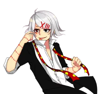 😉 Juuzou Suzuya Tokyo Ghoul Juuzou Suzuya, Tokyo Ghoul, anime, manga, stitches whatsapp sticker