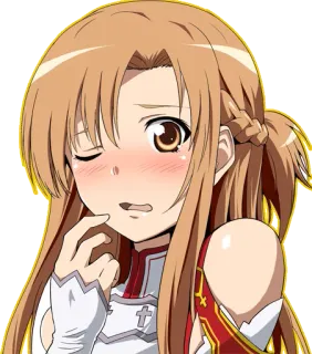 😳 Asuna Yuuki Sword Art Online Anime, Manga, Sword Art Online, Asuna, Yuuki, Personaje, Ilustración telegram sticker