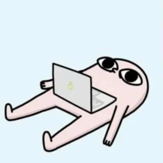 💎 Cartoon, Laptop, Personage, Illustratie, Meme, Internet telegram sticker