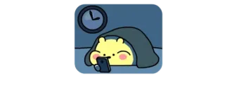 🧸 animal, bed, sleeping, phone, cartoon, cute, tired telegram sticker