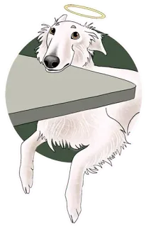 😀 chien, ange, auréole, barzoï, long museau telegram sticker