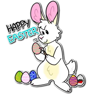 🥚 Easter Bunny HAPPY EASTER telegram sticker