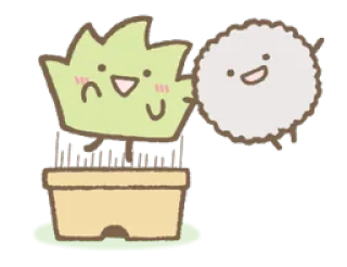 😃 pianta, kawaii, carino, cartone animato, foglia, vaso, scarabocchio whatsapp sticker