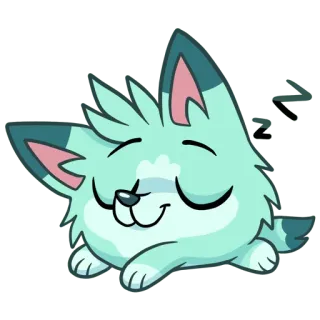 🛌 dormir, animal, mignon, kawaii, chien, dessin animé telegram sticker