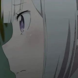 🤍 Emilia Re:Zero Anime, Femmina, Capelli bianchi, Occhi viola, Emilia, Re:Zero telegram sticker
