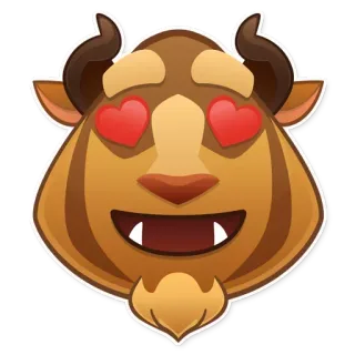 😍 Emoji, Dessin animé, Monstre, Yeux en coeur, Amour, Animal, Mignon telegram sticker