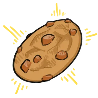 🍪 cookie, food, snack, baking, chocolate chip, dessert, shiny whatsapp sticker