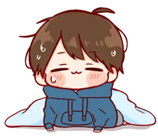 😓 Anime, Ragazzo, Carino, Chibi, Kawaii, Sudore, Rossore telegram sticker