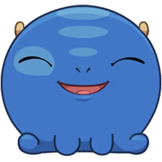 😁 kartun, karakter, biru, monster, ramah, lucu whatsapp sticker
