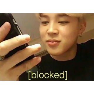 😡 blocked bloqué, téléphone, mème, expression, réaction telegram sticker