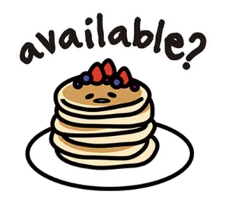 😊 available? panquecas, comida, pergunta, fofo telegram sticker